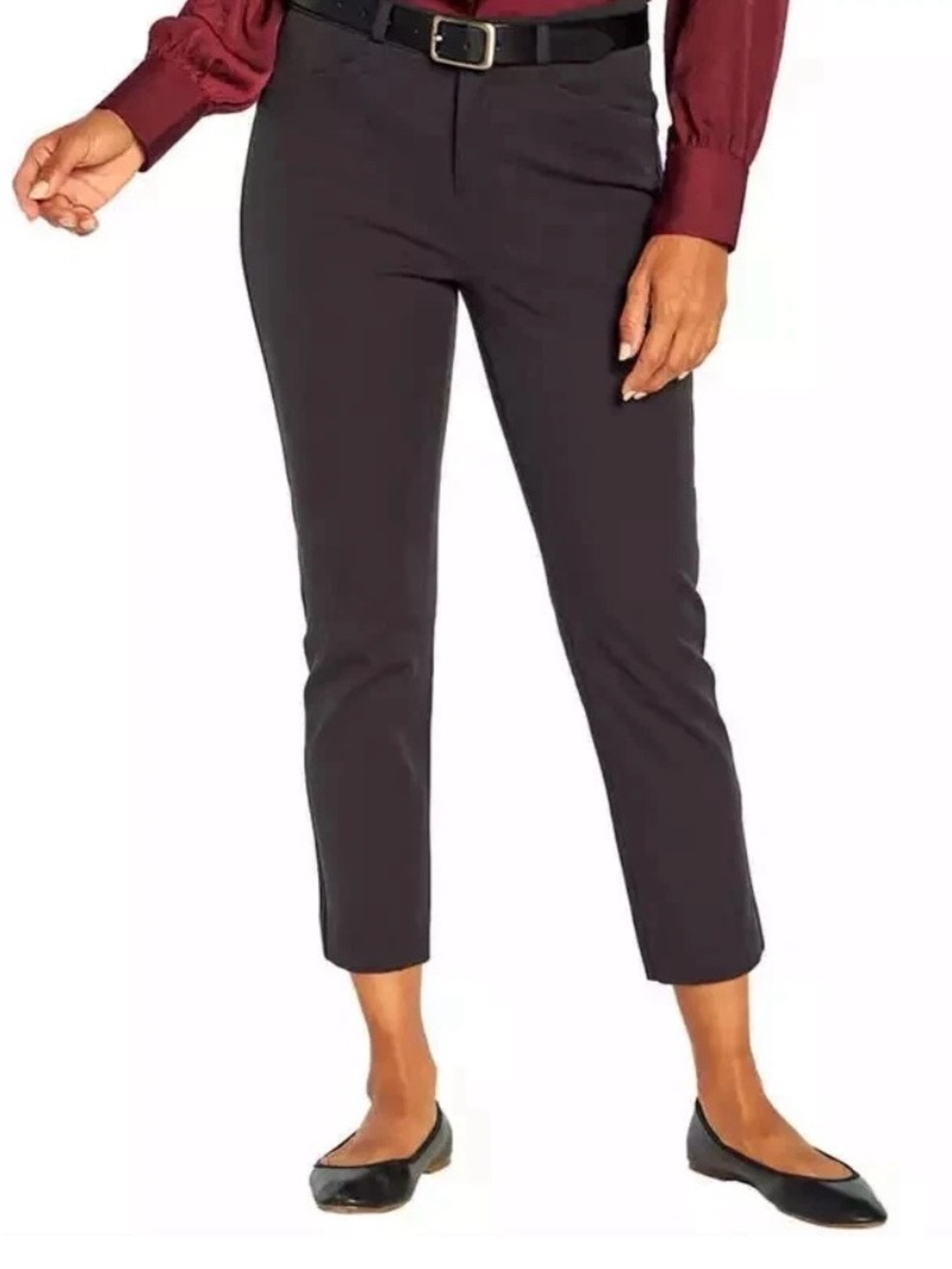 Women's Black Plus Slim Straight Cropped Pant NWT- Banana Republic 20/XXL